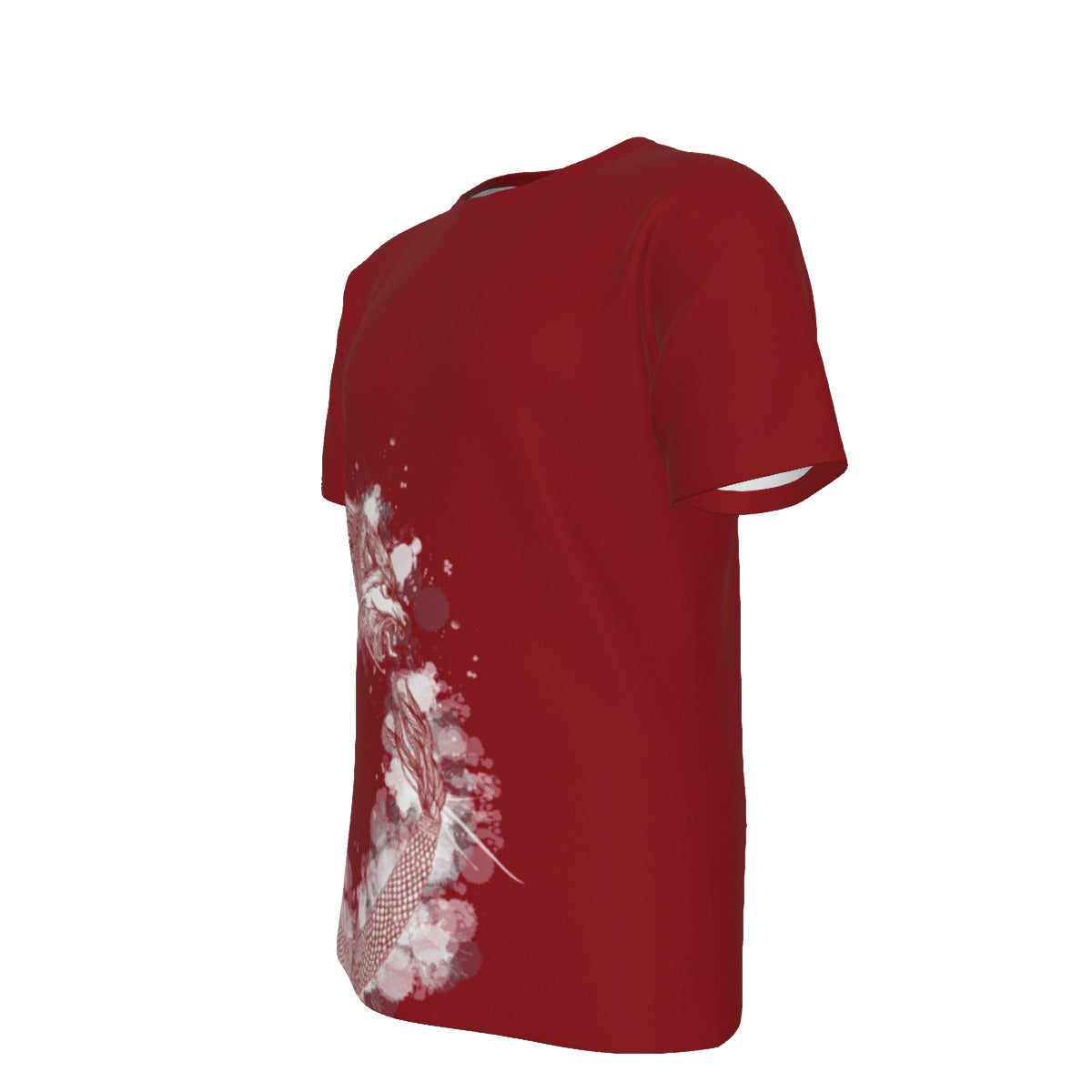 Ouroboros Red Dacic Wolf on Red Men's O-Neck T-Shirt | 190GSM Cotton