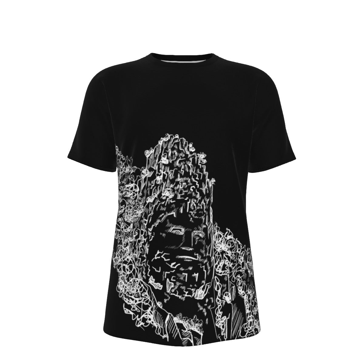 Decebal Sculpture themed on Black Print Men's O-Neck T-Shirt