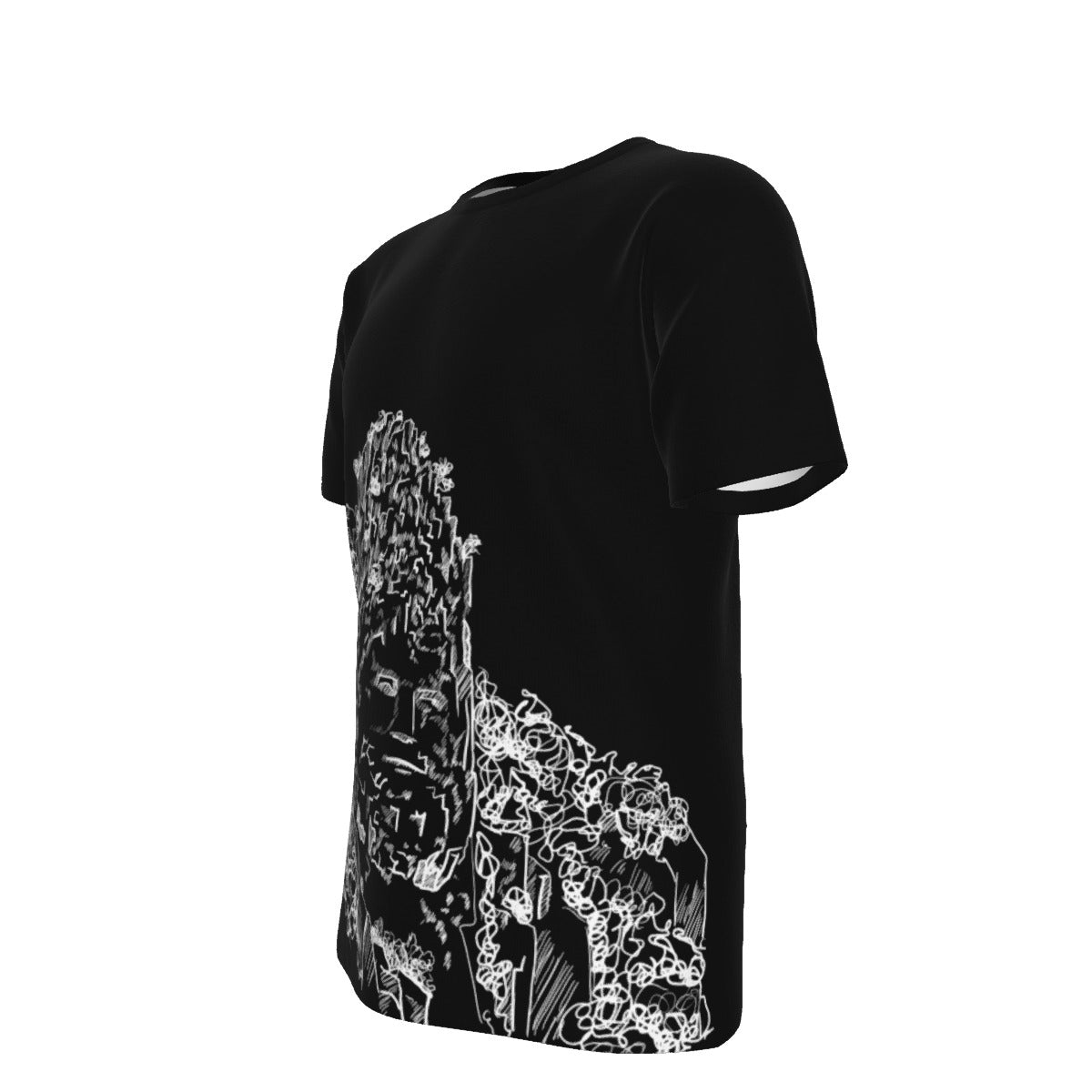 Decebal Sculpture themed on Black Print Men's O-Neck T-Shirt