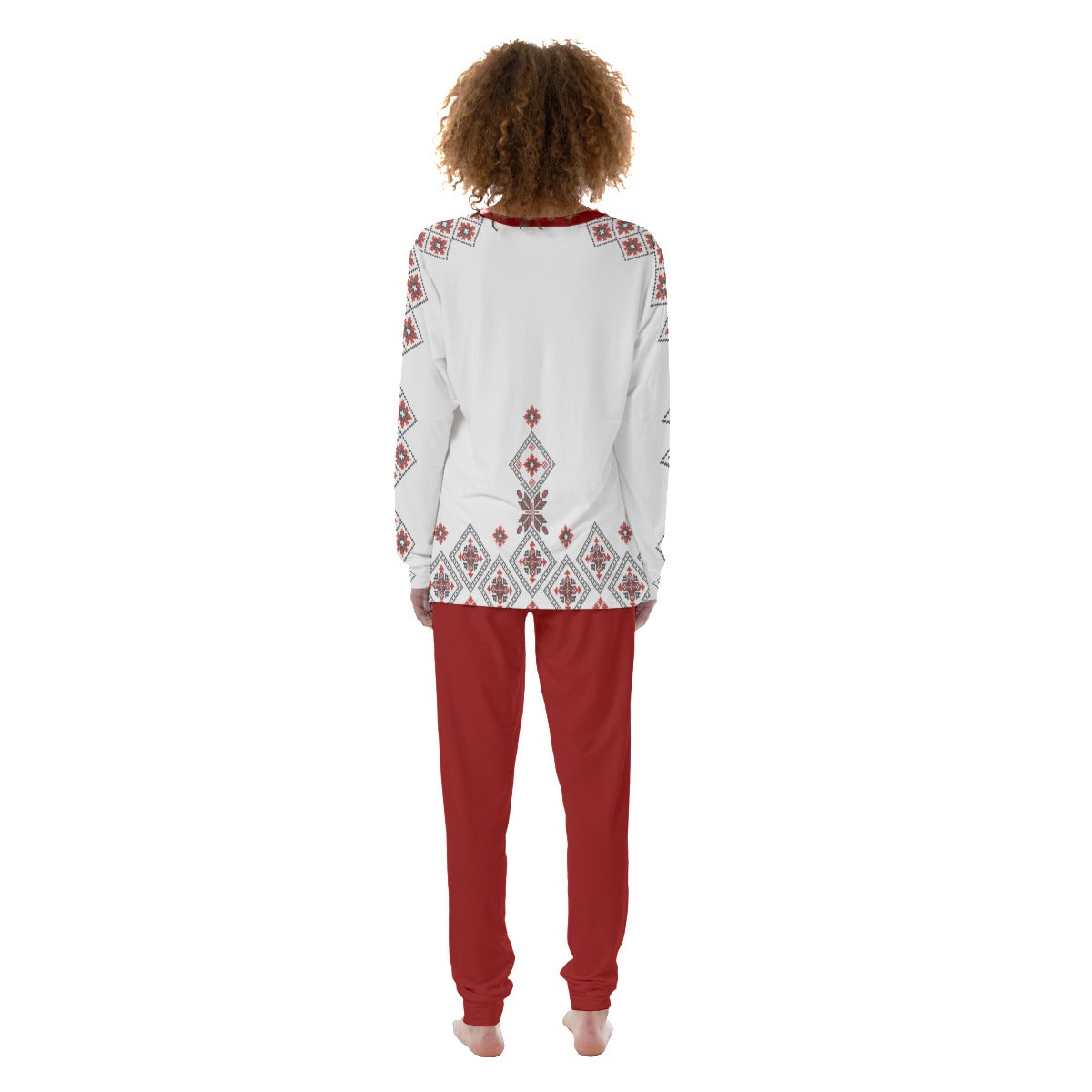 Red Romanian Traditional Women's Pyjamas