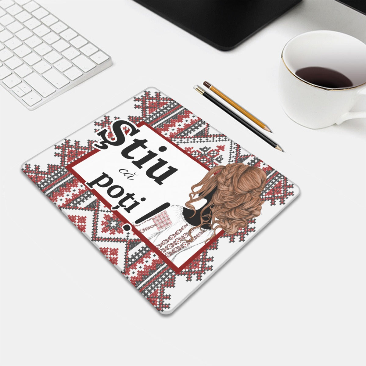 Romanian Traditional Motivational Mouse Pad