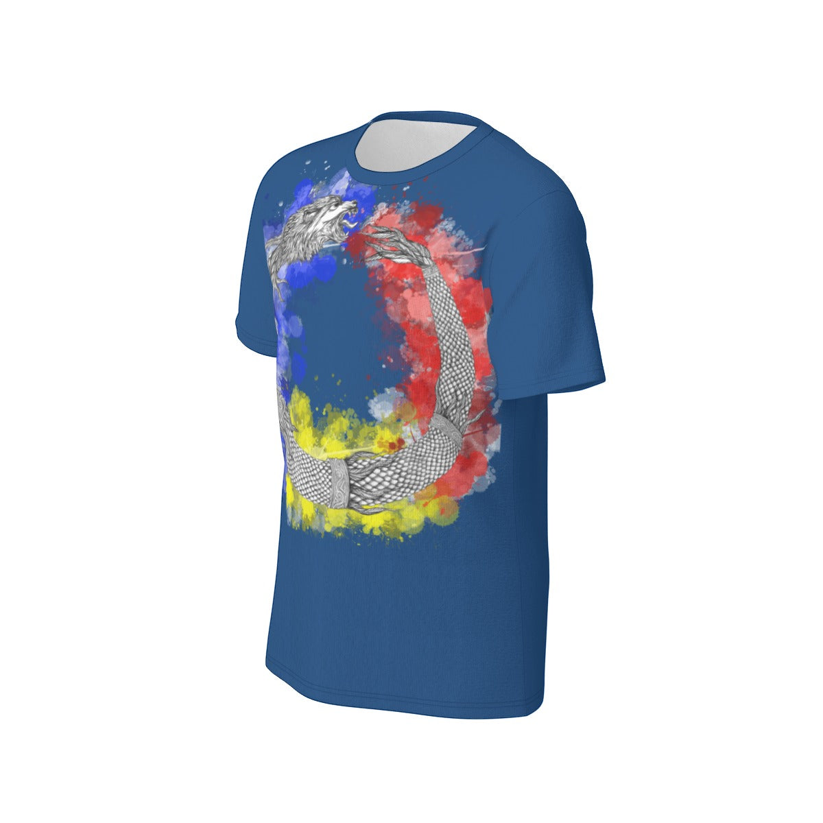 Romanian Dacic Wolf Ouroboros Men's O-Neck T-Shirt | 190GSM Cotton