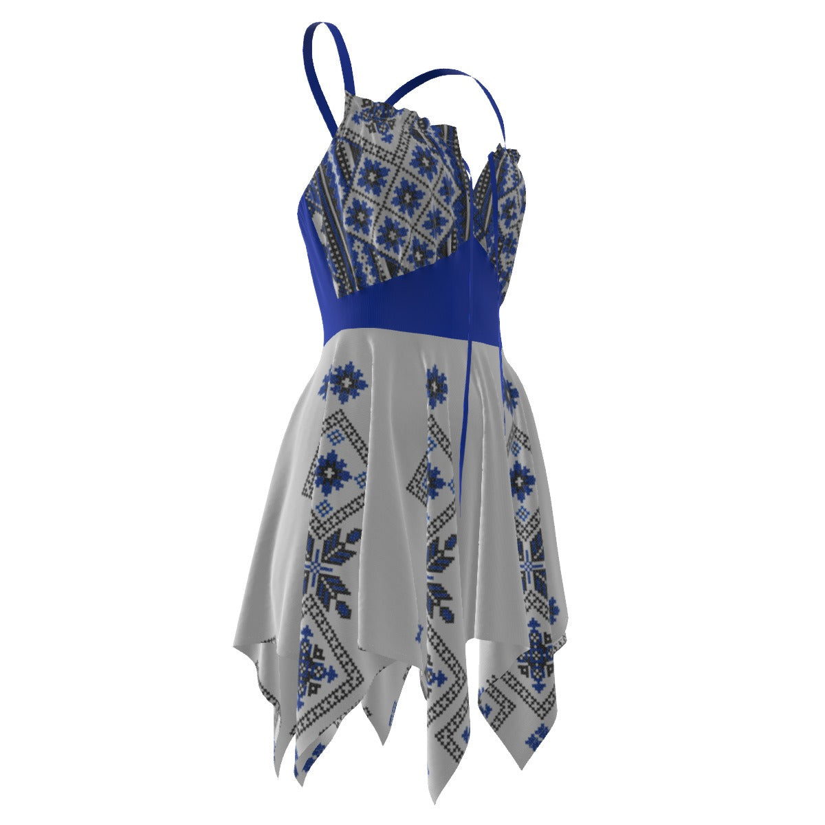 Blue Traditional Romanian Women's Slip Dress