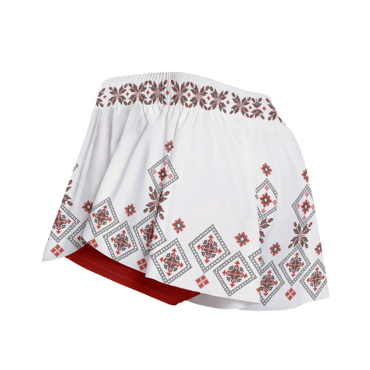 Red Romanian  Women's Sport Skorts With Pocket