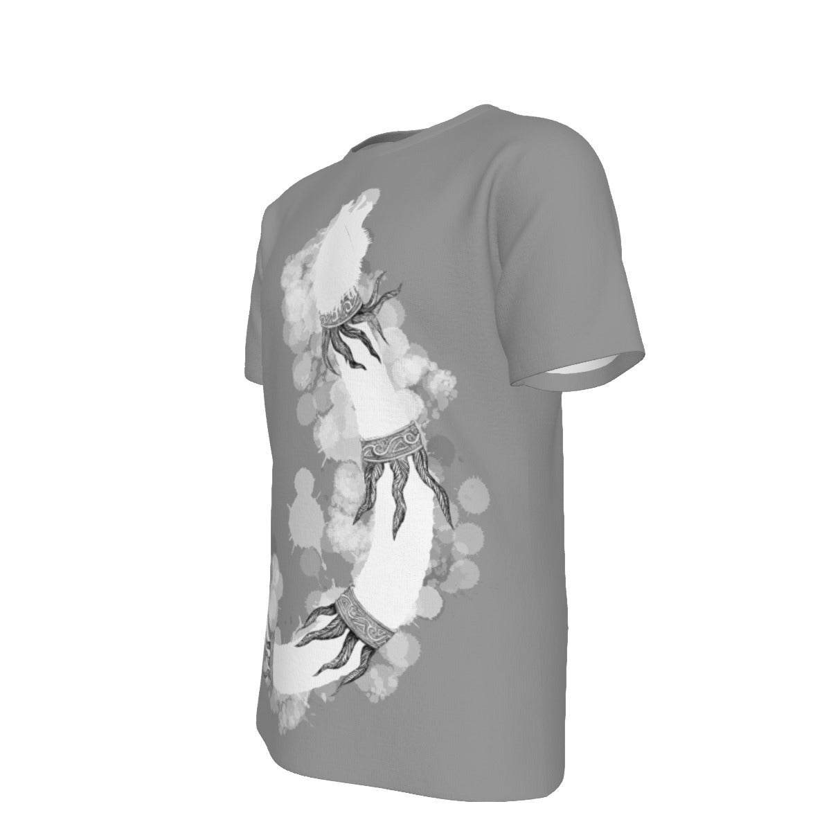 Simplified Dacic Wolf on Gray Men's O-Neck T-Shirt