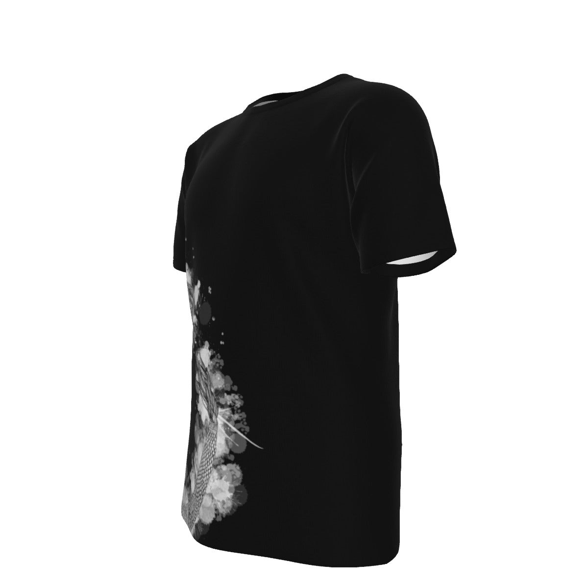 Black Ouroboros Dacic Wolf on Black  Men's O-Neck T-Shirt