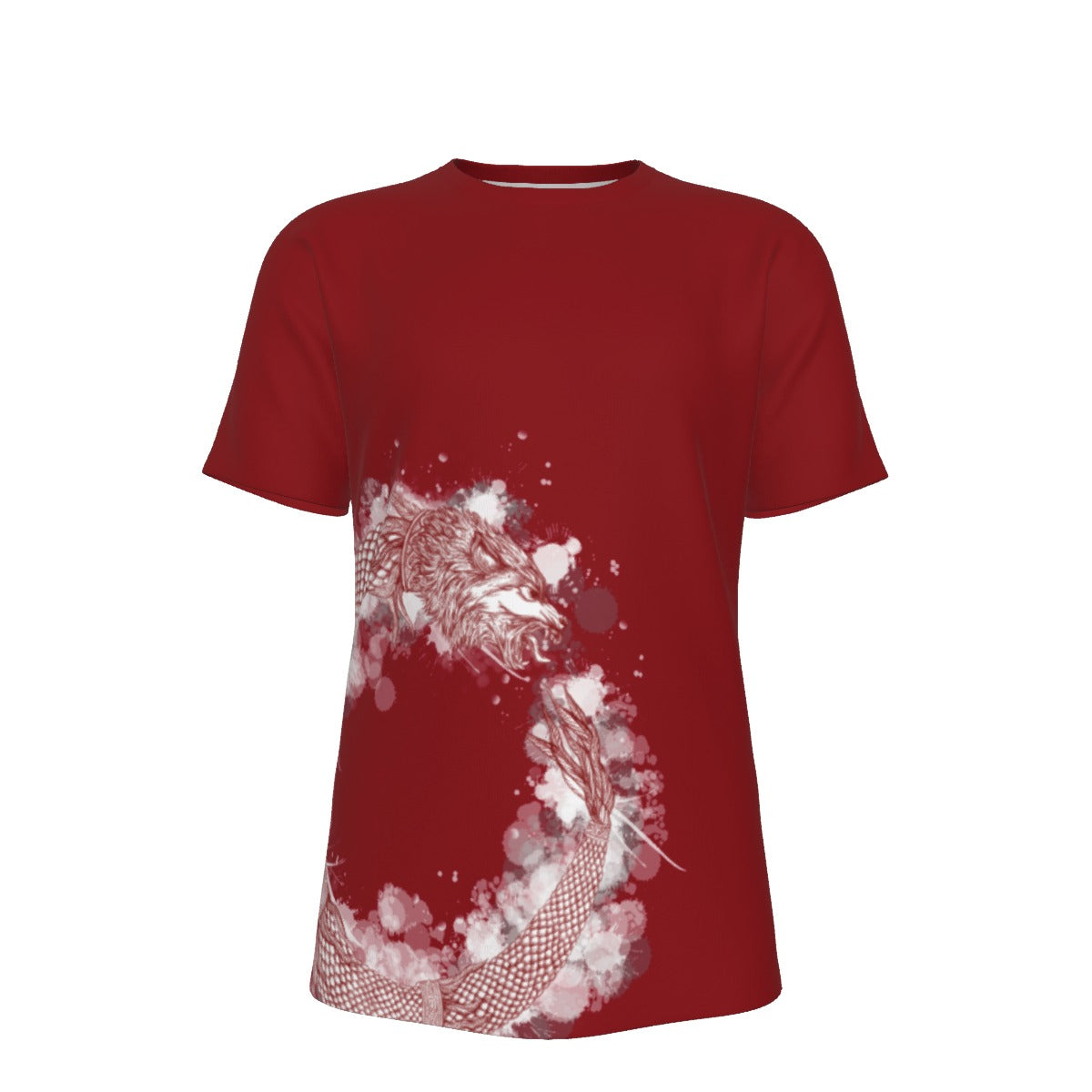 Ouroboros Red Dacic Wolf on Red Men's O-Neck T-Shirt | 190GSM Cotton