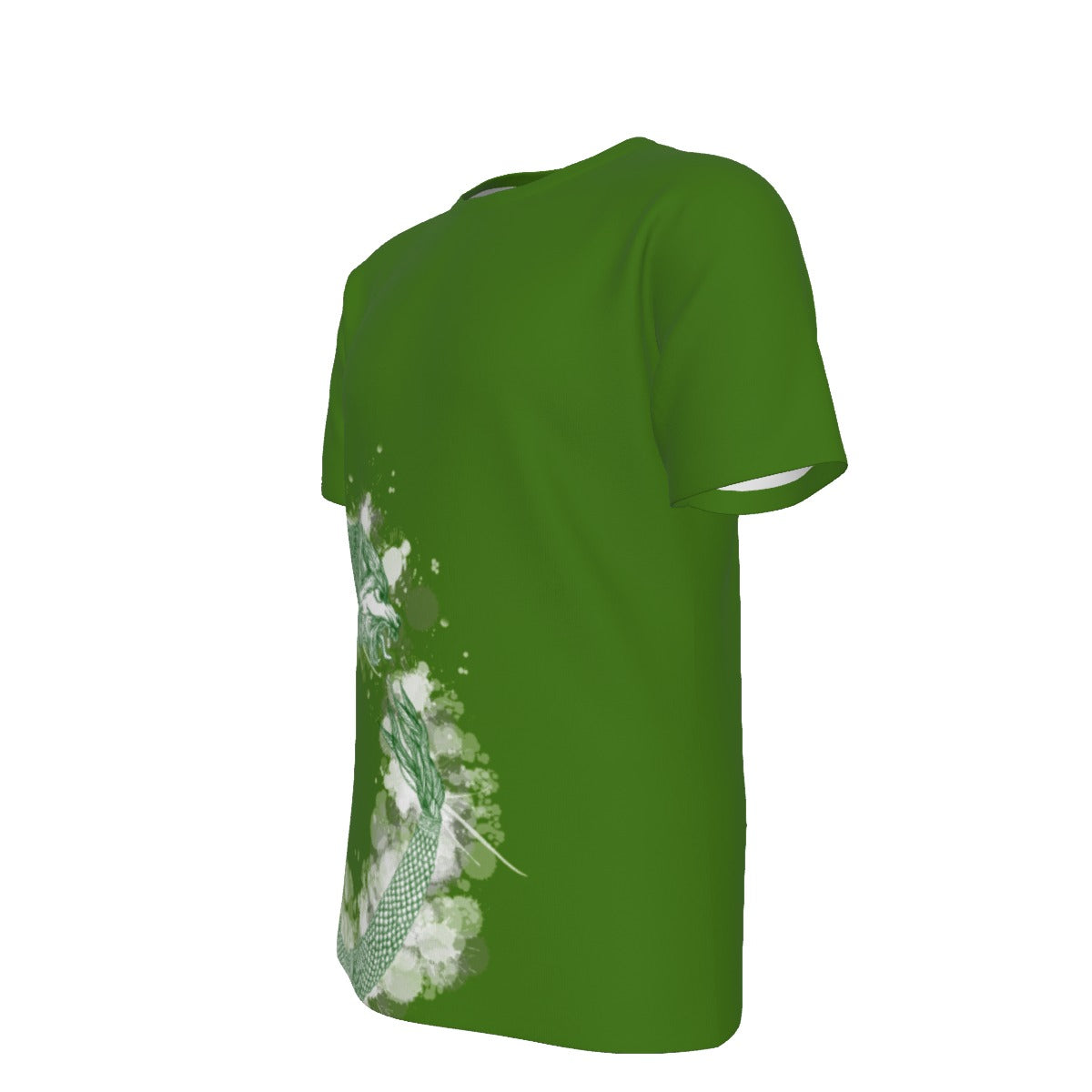 Green Ouroboros Dacic Wolf on Green Base O-Neck T-Shirt | 190GSM Cotton