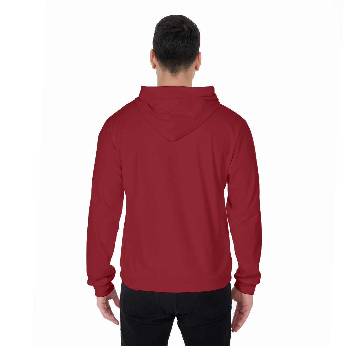 Dacic Wolf Ouroboros style on Red  Men's Thicken Pullover Hoodie