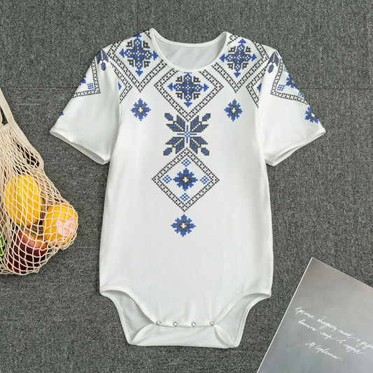 Romanian Traditional Print Men's Bodysuits