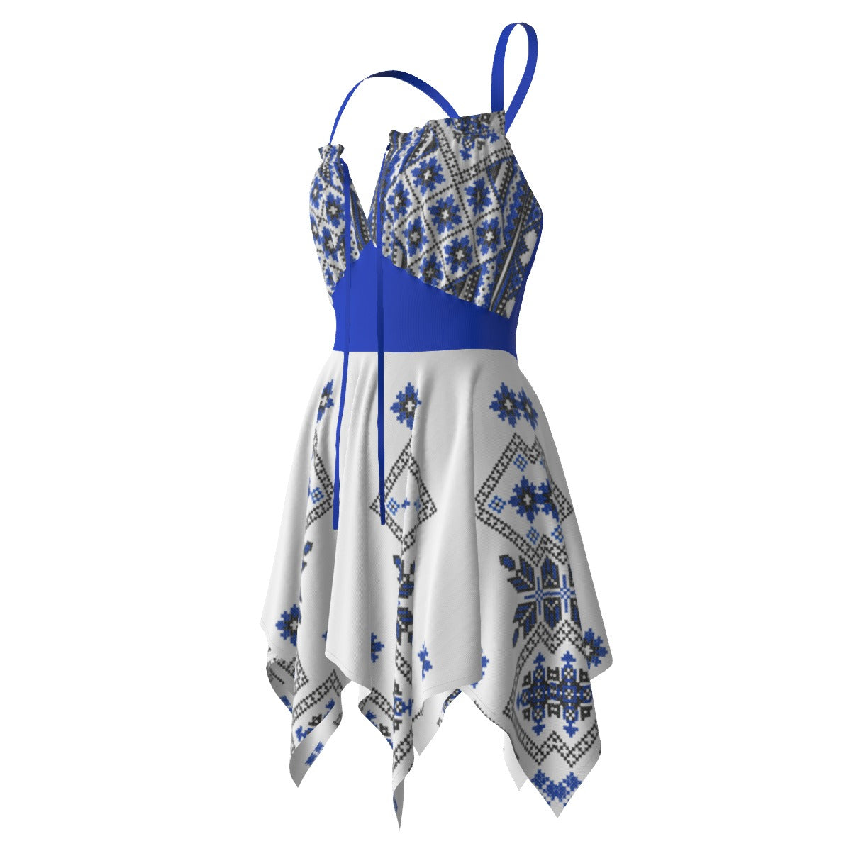 Blue Traditional Romanian Women's Slip Dress