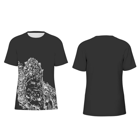 Decebal Sculpture on Black Base Men's O-Neck T-Shirt | 190GSM Cotton