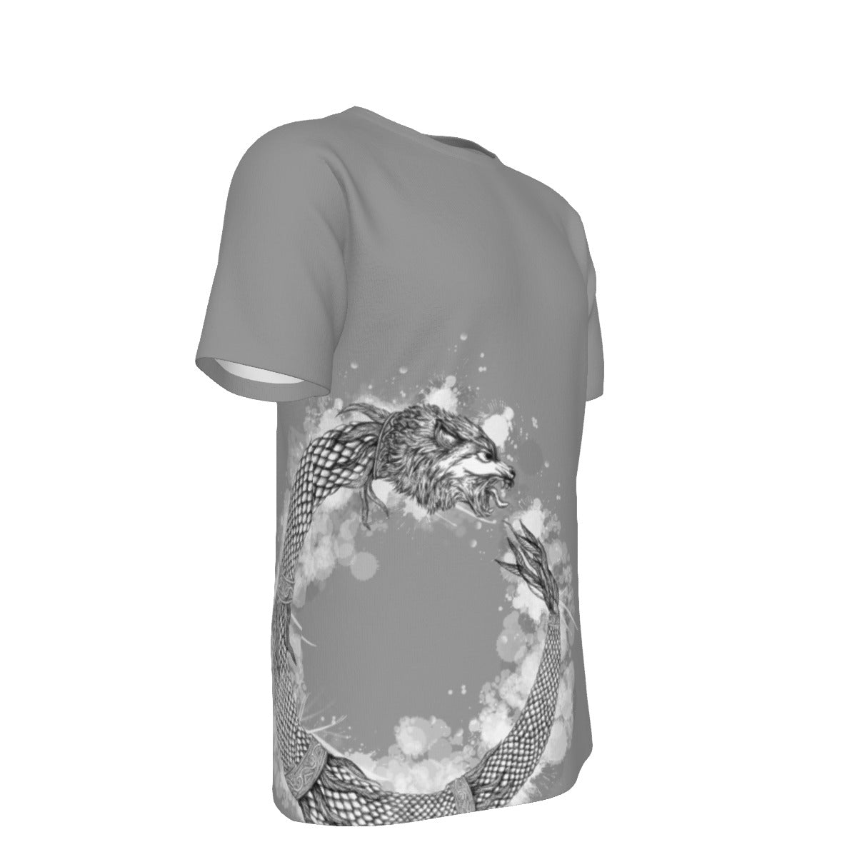 Ouroboros Dacic Wolf on Gray Men's O-Neck T-Shirt