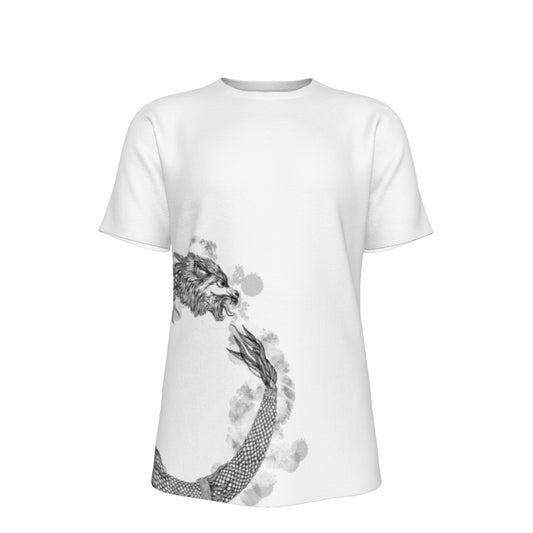 Dacic Wolf Ouroboros on White Men's O-Neck T-Shirt