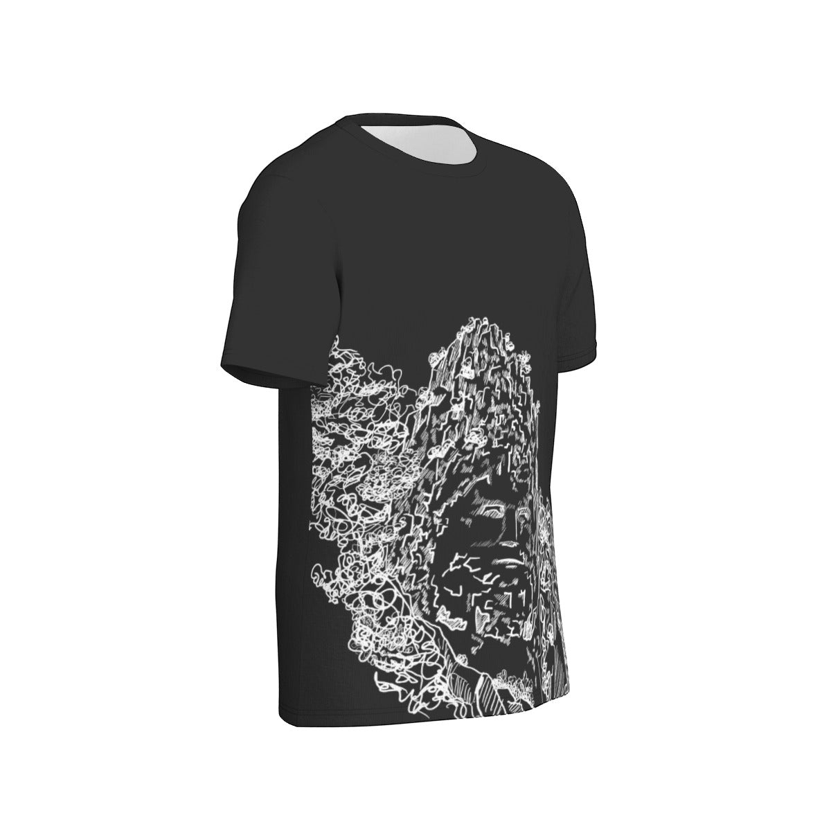 Decebal Sculpture on Black Base Men's O-Neck T-Shirt | 190GSM Cotton