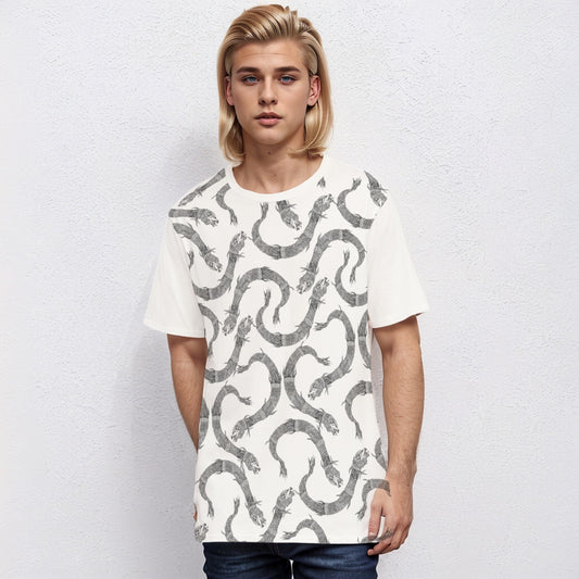 Dacic wolf Full on White Men's O-Neck T-Shirt | 190GSM Cotton