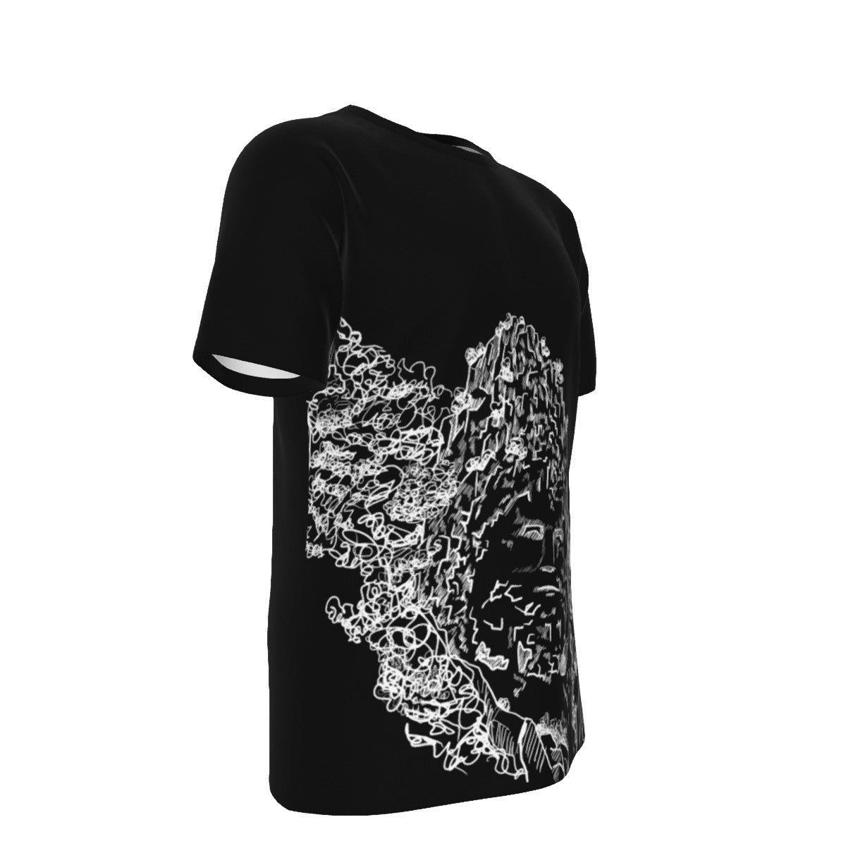 Decebal Sculpture themed on Black Print Men's O-Neck T-Shirt