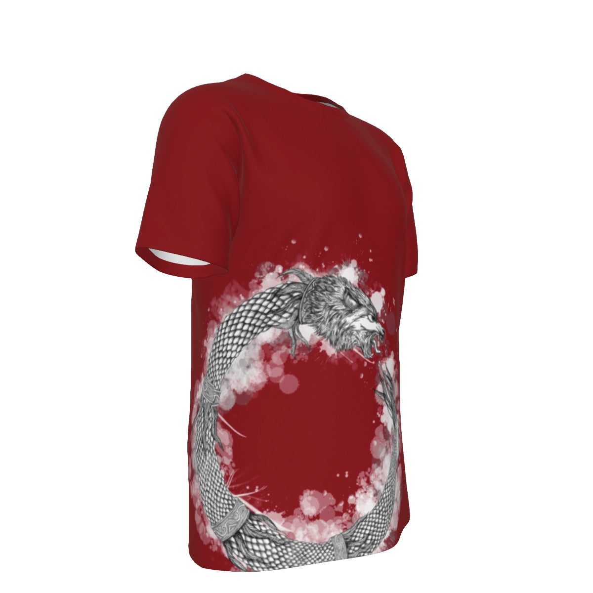 Ouroboros Dacic Wolf on Red Men's O-Neck T-Shirt | 190GSM Cotton