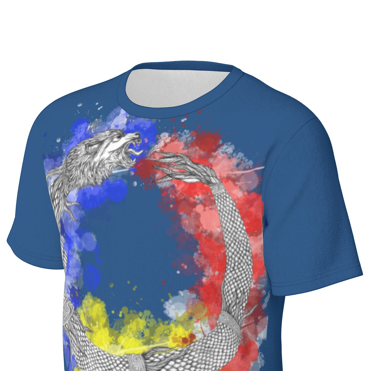 Romanian Dacic Wolf Ouroboros Men's O-Neck T-Shirt | 190GSM Cotton